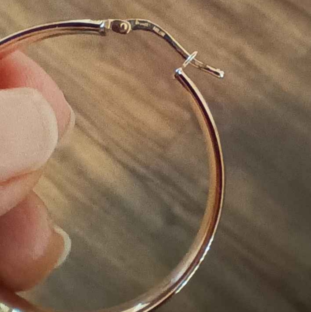 Rose Gold Necklace marked 925 & Milor Bronze Italy Hoop Earrings Bundle - Picture 7 of 10